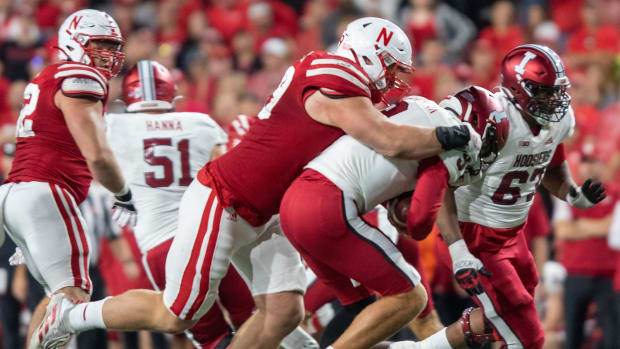Ty Robinson sacks Indiana QB Connor Bazelak 4th Quarter Nebraska football 2022